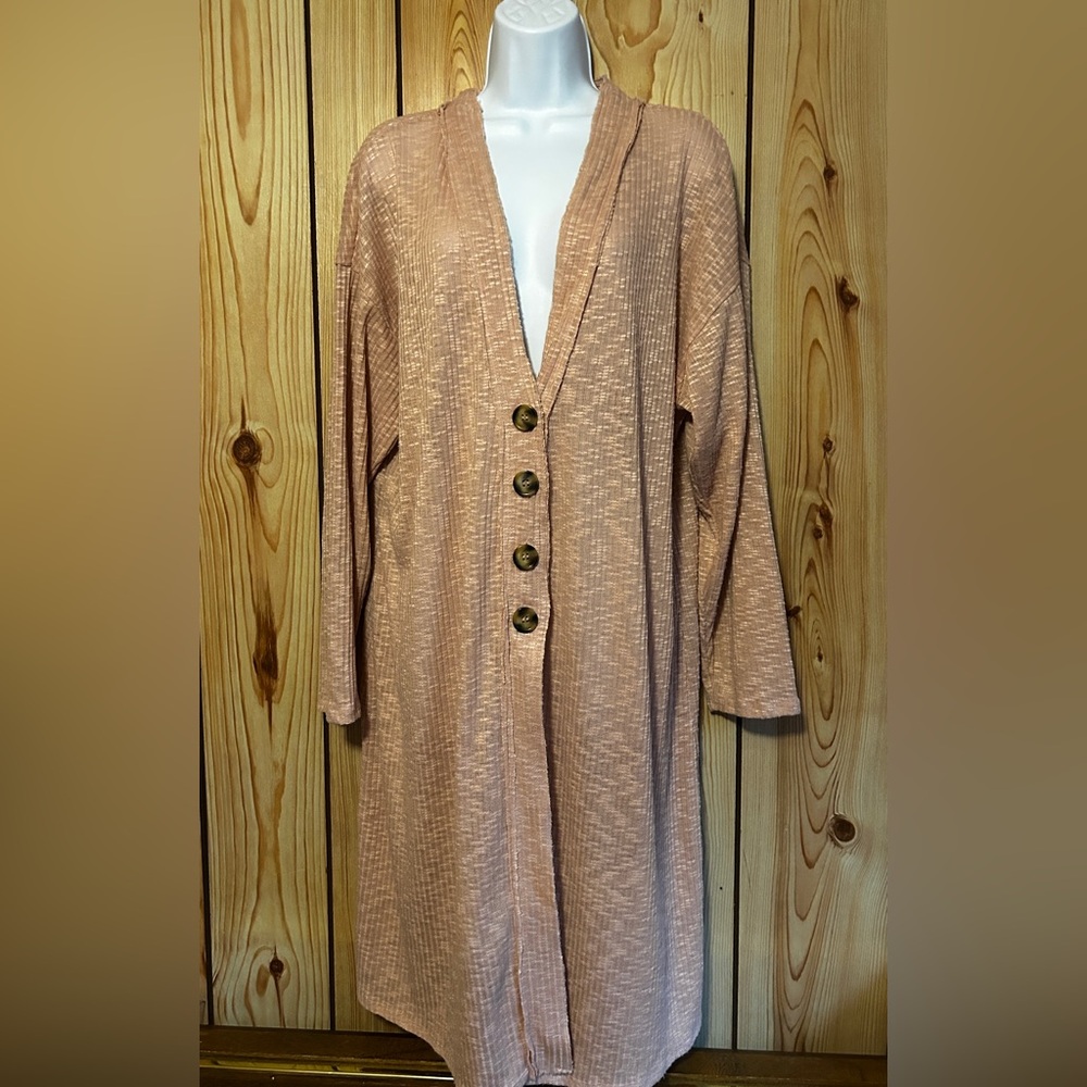 Eyeshadow Women’s long Cardigan Sweater Duster Size 1X Button Up